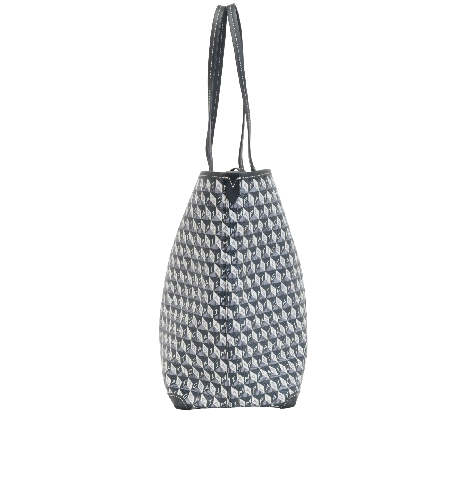 I Am A Plastic Bag Zipped Tote, &pound;275, Handbags, Grey, Canvas, Side view